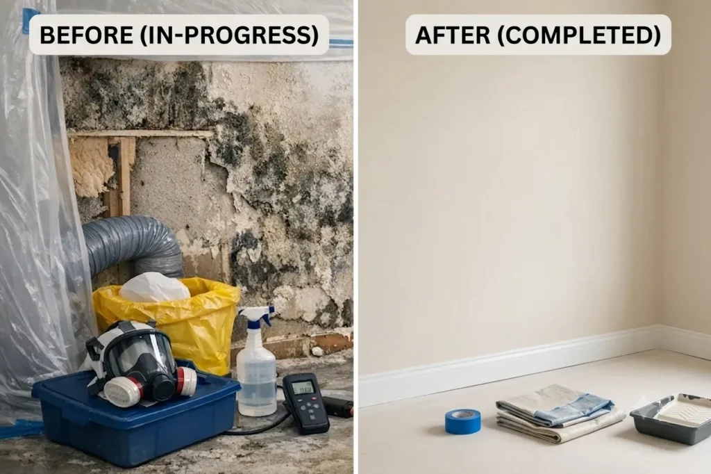 Mold Clean Up Services Atlanta Air Drop Water Restoration Before And After service