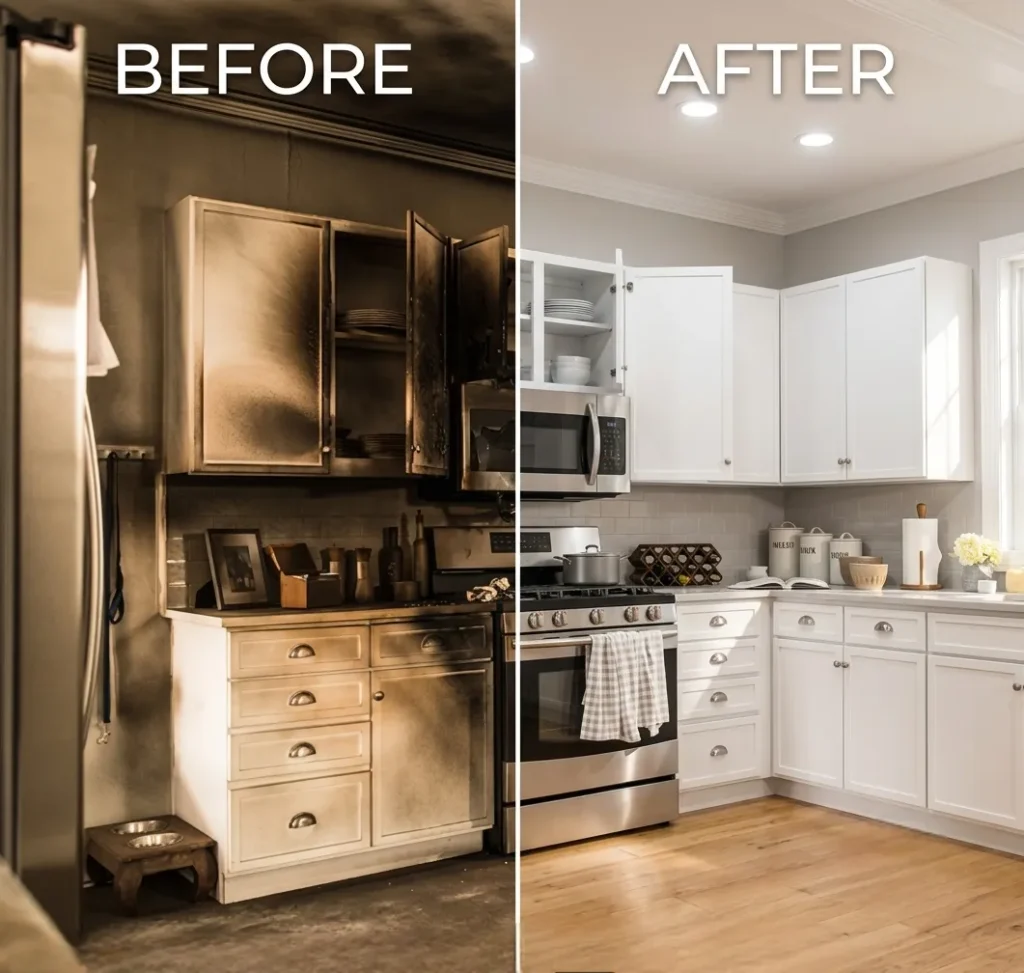 Smoke Damage Clean Up in Atlanta Trustred Emergency Response Team Before And After Team