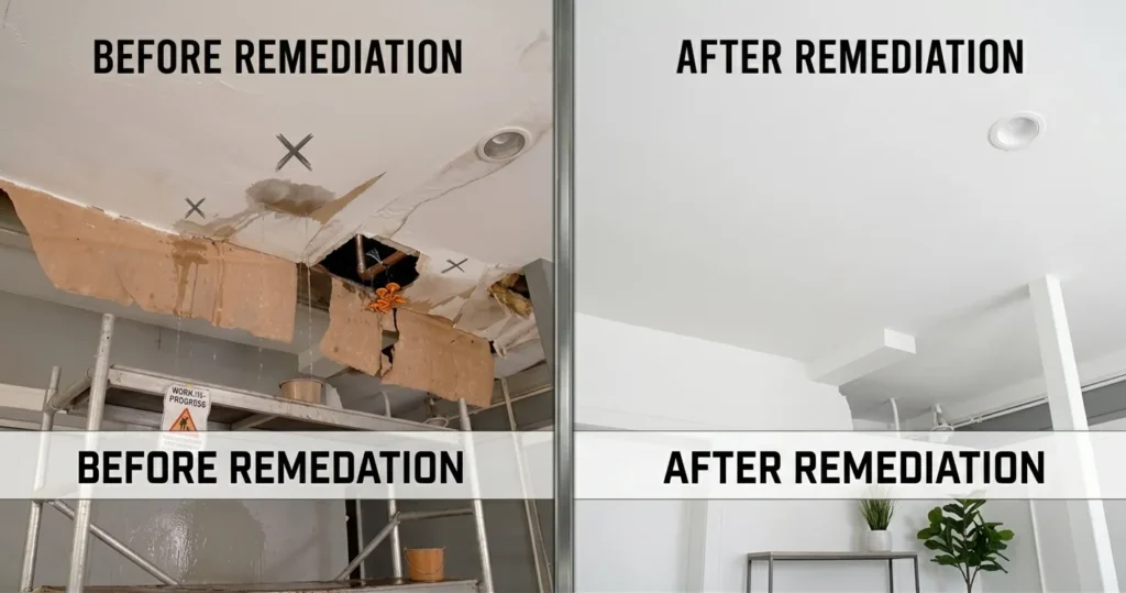 Air Drop Water Restoration Companies Stone Mountain Ga before and after pictures