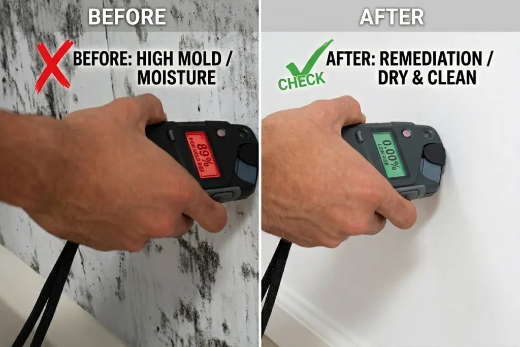 Certified Mold Inspector Near Me in Atlanta Before and After by Air Drop