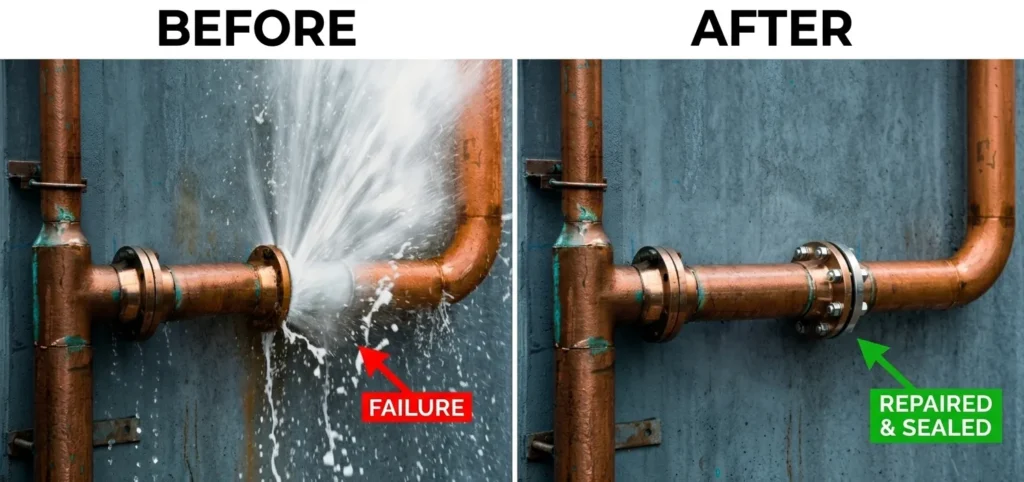 Emergency Tips Repair Broken Pipe in Atlanta Metro Before and After
