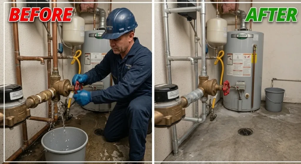 Plumber for Burst Pipes Atlanta 247 Emergency Service Before and After Service