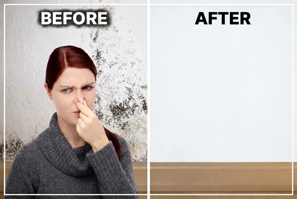 Smell Mold in Your House Atlanata Air Drop Before and After