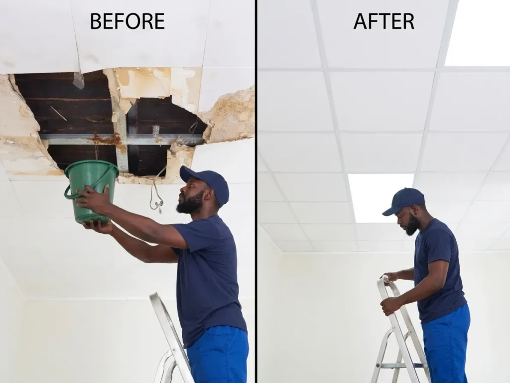Water Damage Mitigation in Stone Mountain Ga Before and after image