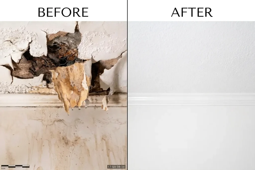 Water Damage Repair Stone Mountain Ga Before and after