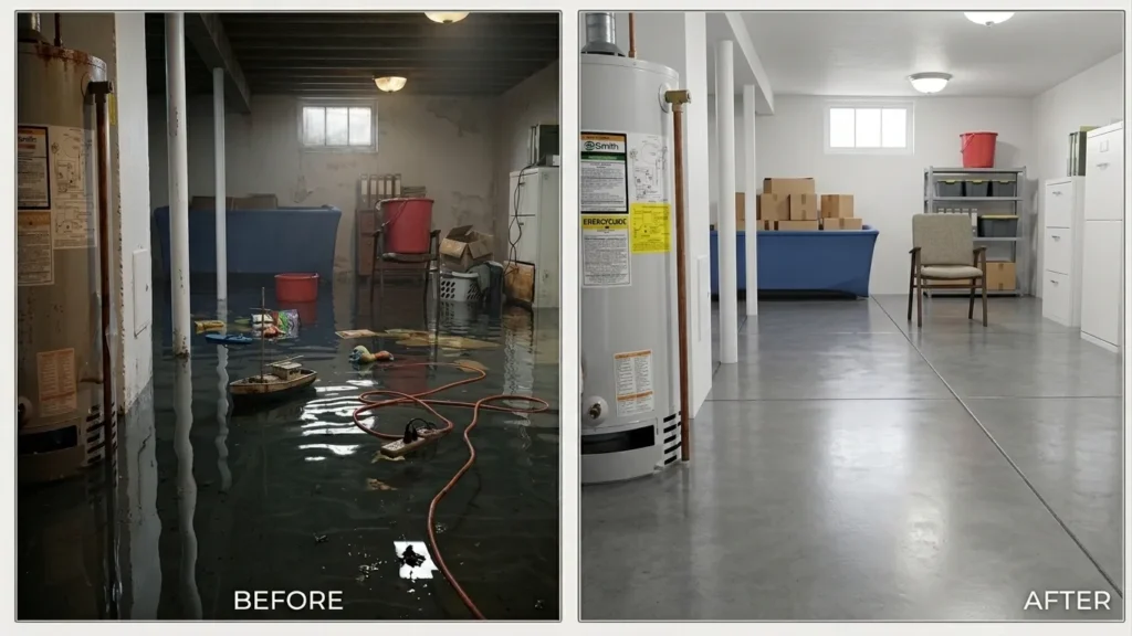 Water Damage Restoration Stone Mountain Georgia Before and After