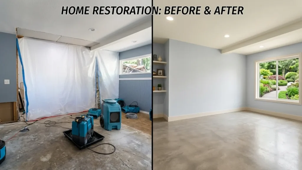 Water Restoration Stone Mountain Ga Before and after