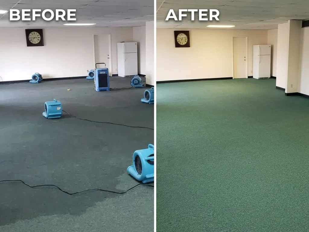 Commercial Water Damage Restoration in Stone Mountain Atlanta Georgia Before and after