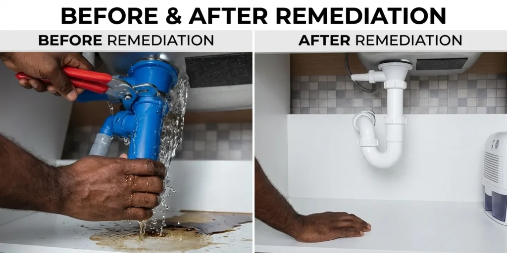 Emergency Plumbing Service Near Me in Stone Mountain Georgia Atlanta. Before and after