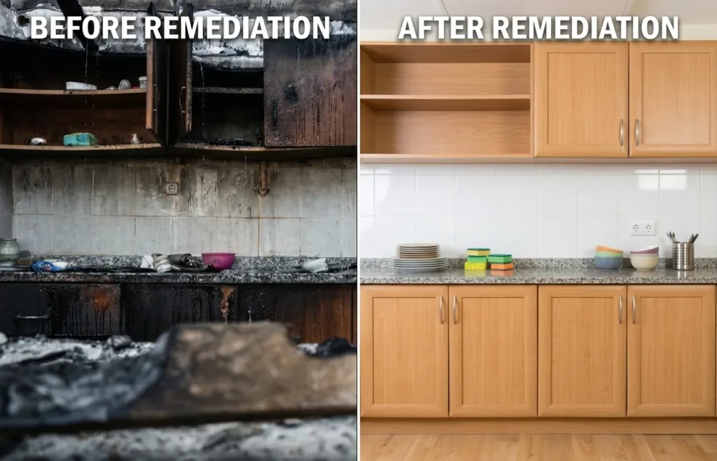 Emergency Water and Fire Damage Restoration Service Stone Mountain, Georgia, Atlanta Before and After