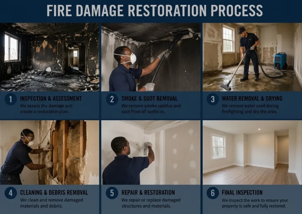 Fire Damage Restoration Services in Roswell, Atlanta Georgia Step by Step process