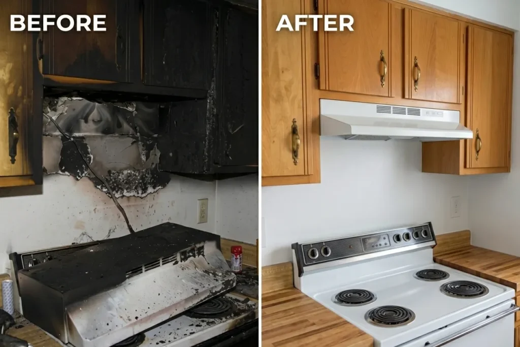 Fire Damage Restoration in Stone Mountain Atlanta Georgia Before and After