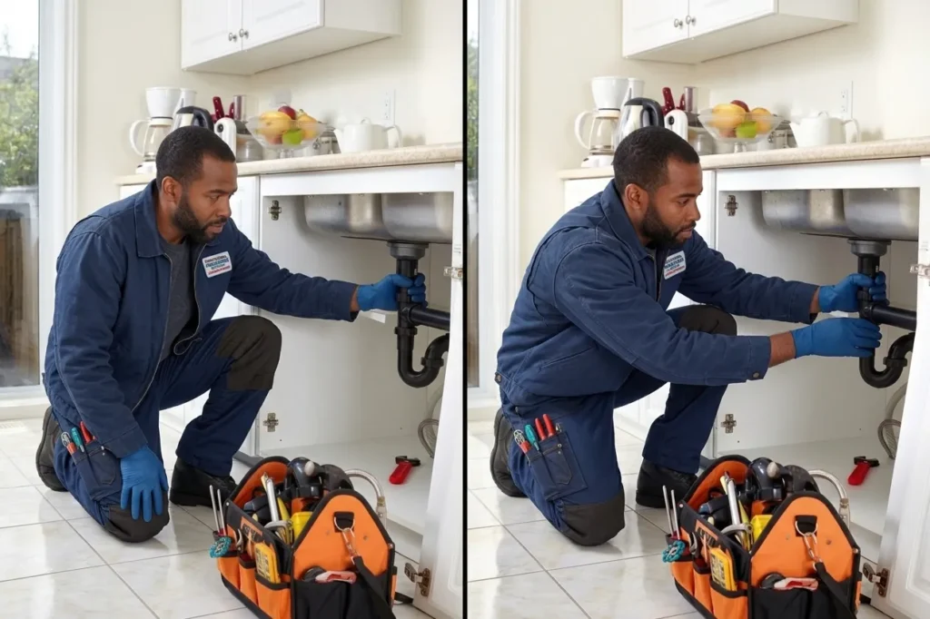 Plumbing Repair in Marietta, Atlanta Georgia Before and after