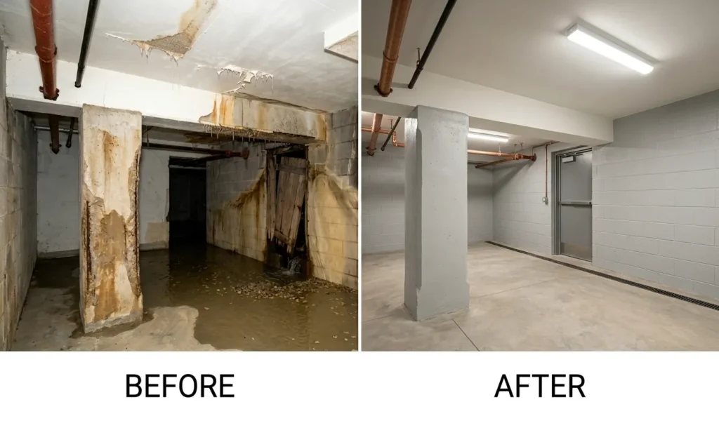 Residential Water Damage Restoration Service in Alpharetta, Atlanta Georgia Before and After