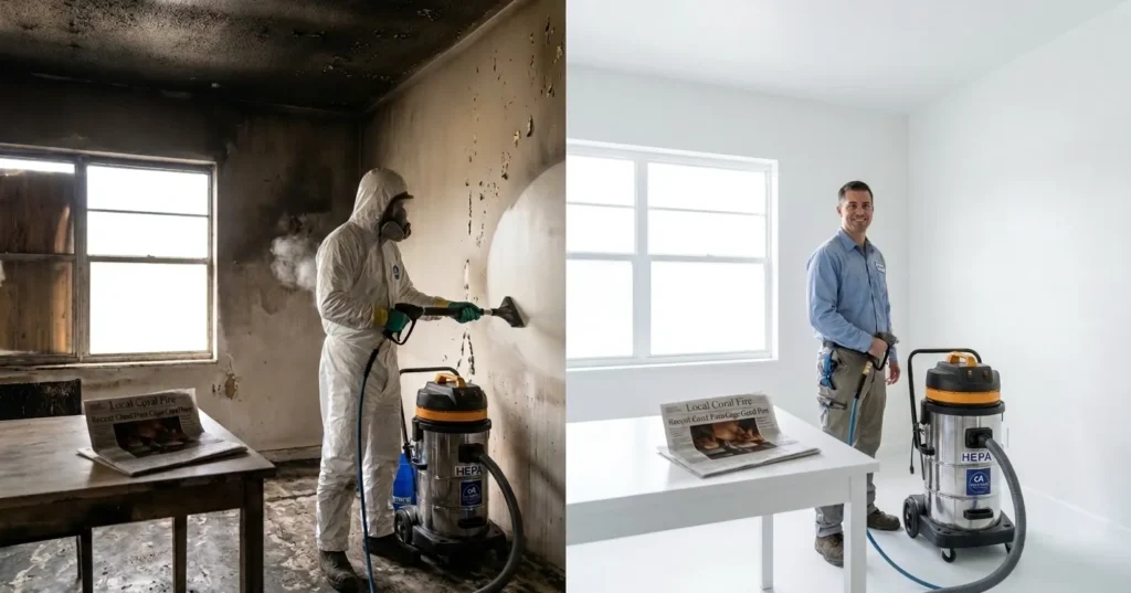 Soot and Smoke Cleaning Kennesaw Georgia Before and After