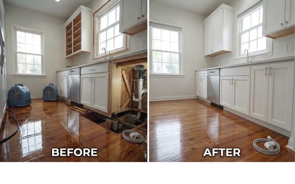 Water Mitigation Atlanta Georgia Before and after